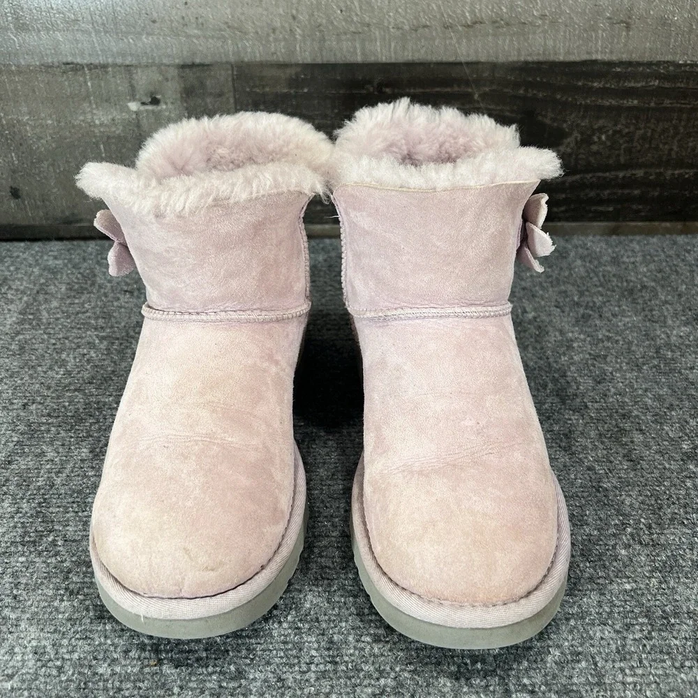 UGG Classic Mini Bailey Button Boots Poppy Pink Suede EU 38 US 7